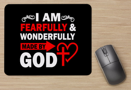 I am fearfully & wonderfully made by God mouse pad